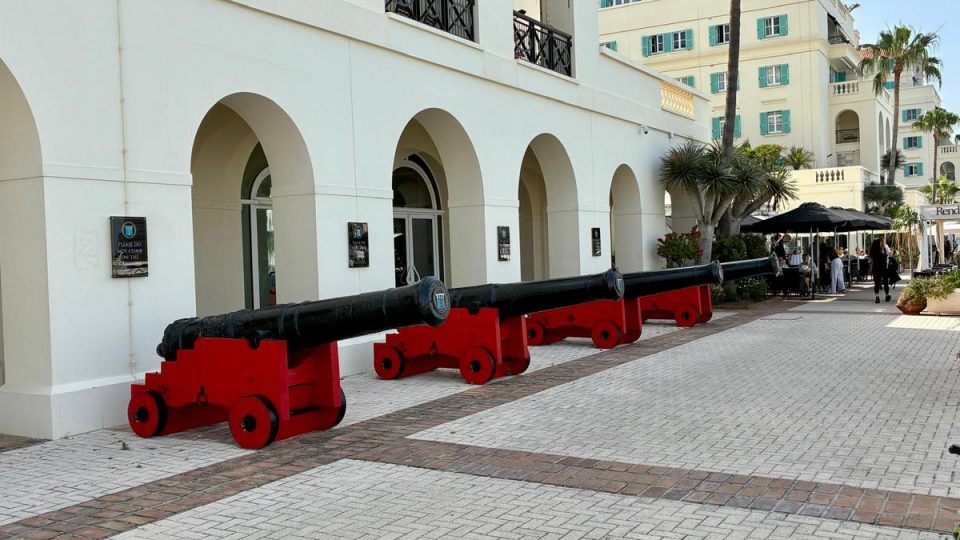 Queensway Quay waterfront promenade with marina residences and restaurants in Gibraltar
