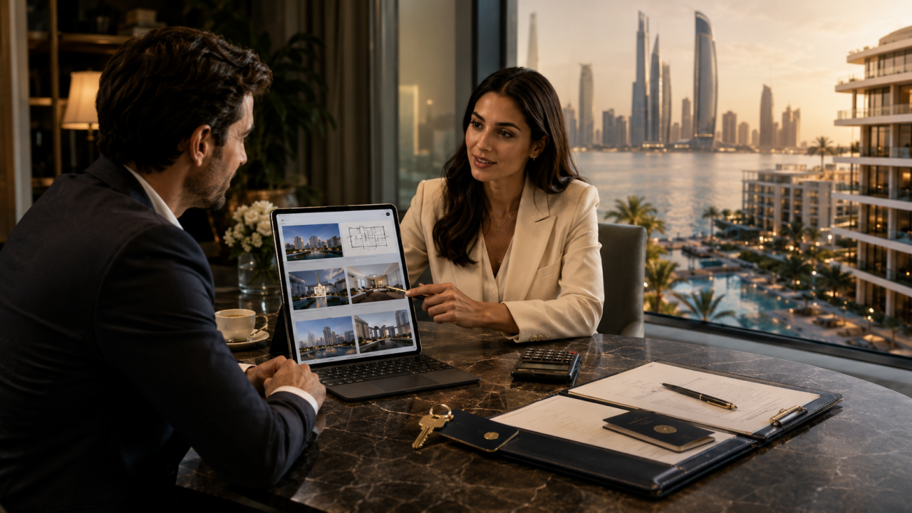 property plus visa UAE Golden Visa residency concept representing 10-year long-term residency options for international property investors and eligible applicants in the United Arab Emirates.